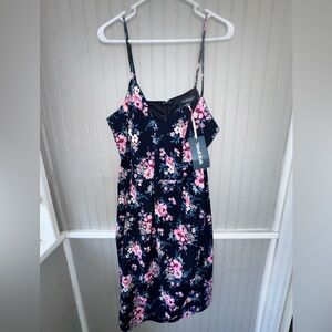 Modcloth Navy and Pink Floral Dress
